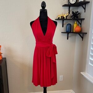 Moda International Vibrant Red Backless Dress